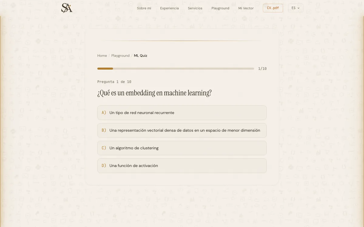 Captura del quiz de machine learning amb opcions múltiples